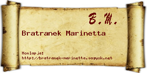 Bratranek Marinetta névjegykártya